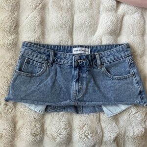 Ashley Mason Denim Super Mini Low Rise 2000s Skirt
